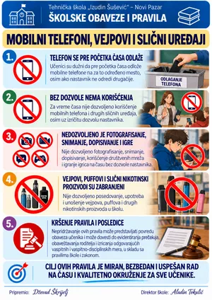 Poster: Mobilni telefoni, vejpovi i slični uređaji