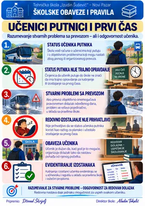 Poster: Učenici putnici i prvi čas